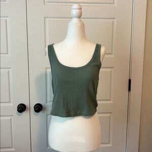Old Navy Sage Ribbed Crop Top